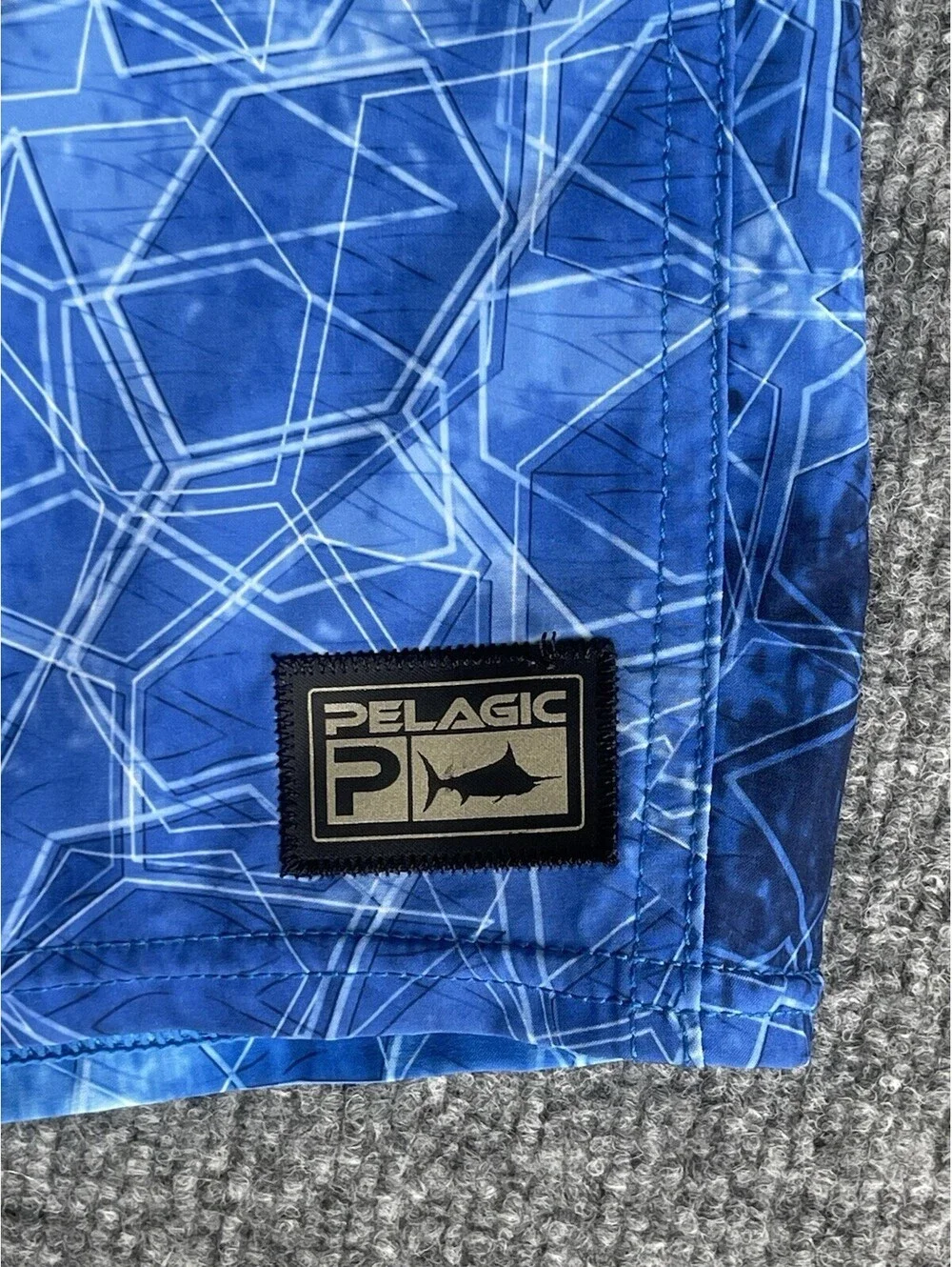 Pelagic Men’s Size 36 Blue Black High Performance Fishing Board Shorts Swim